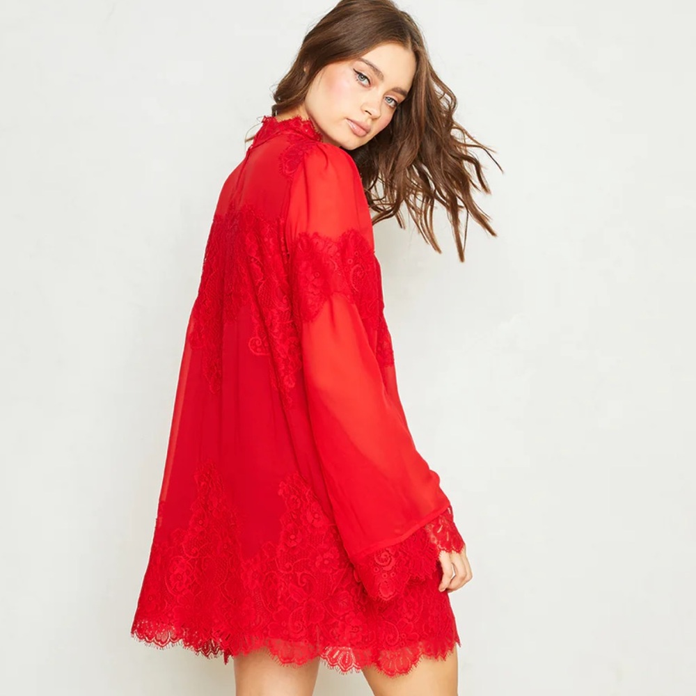 We are HAH Queen 4 a Day 🥀 lace dress in rouge red nwt ✨free shipping✨
